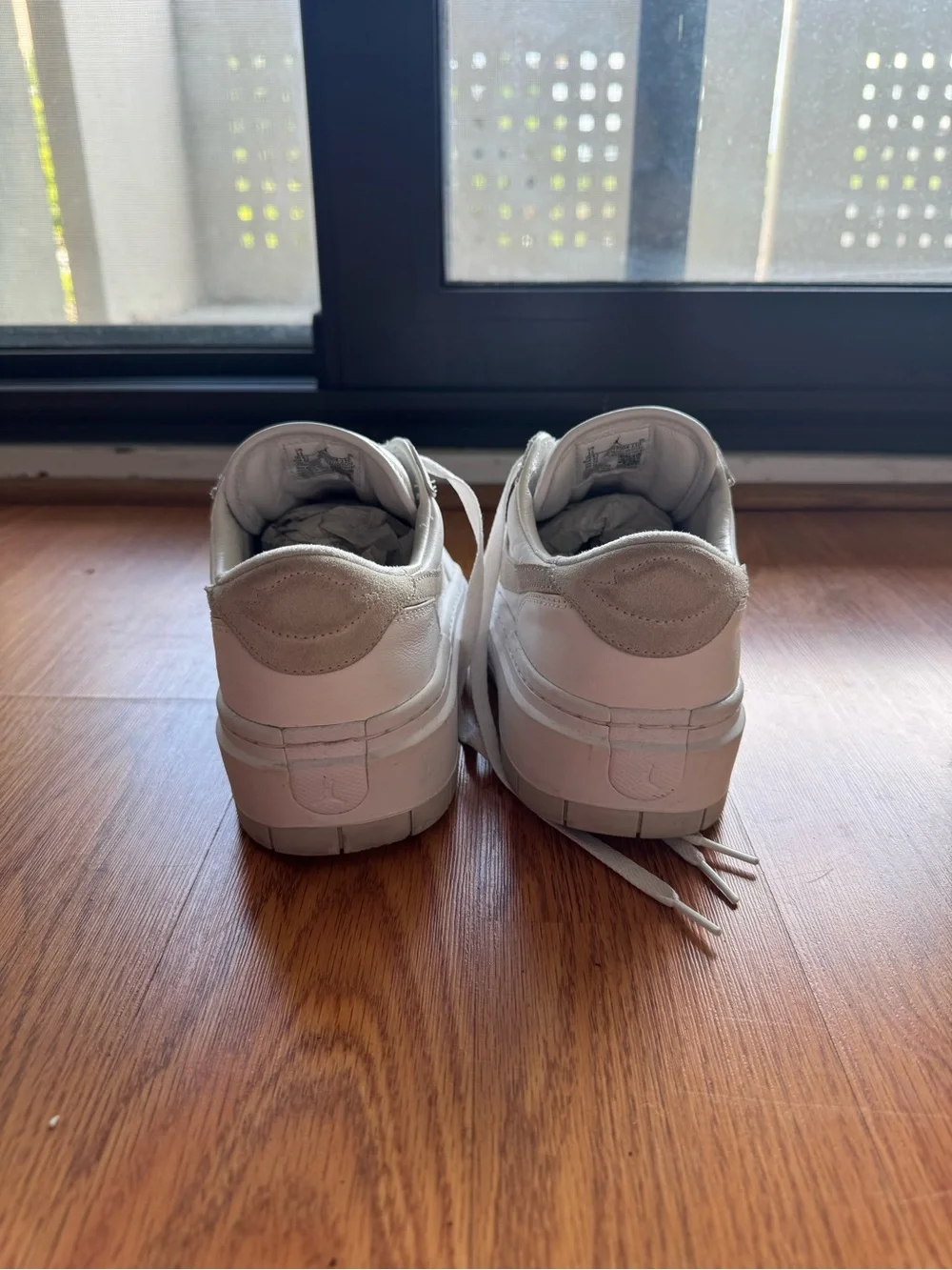 Jordan White Leather Low-Top Sneakers
